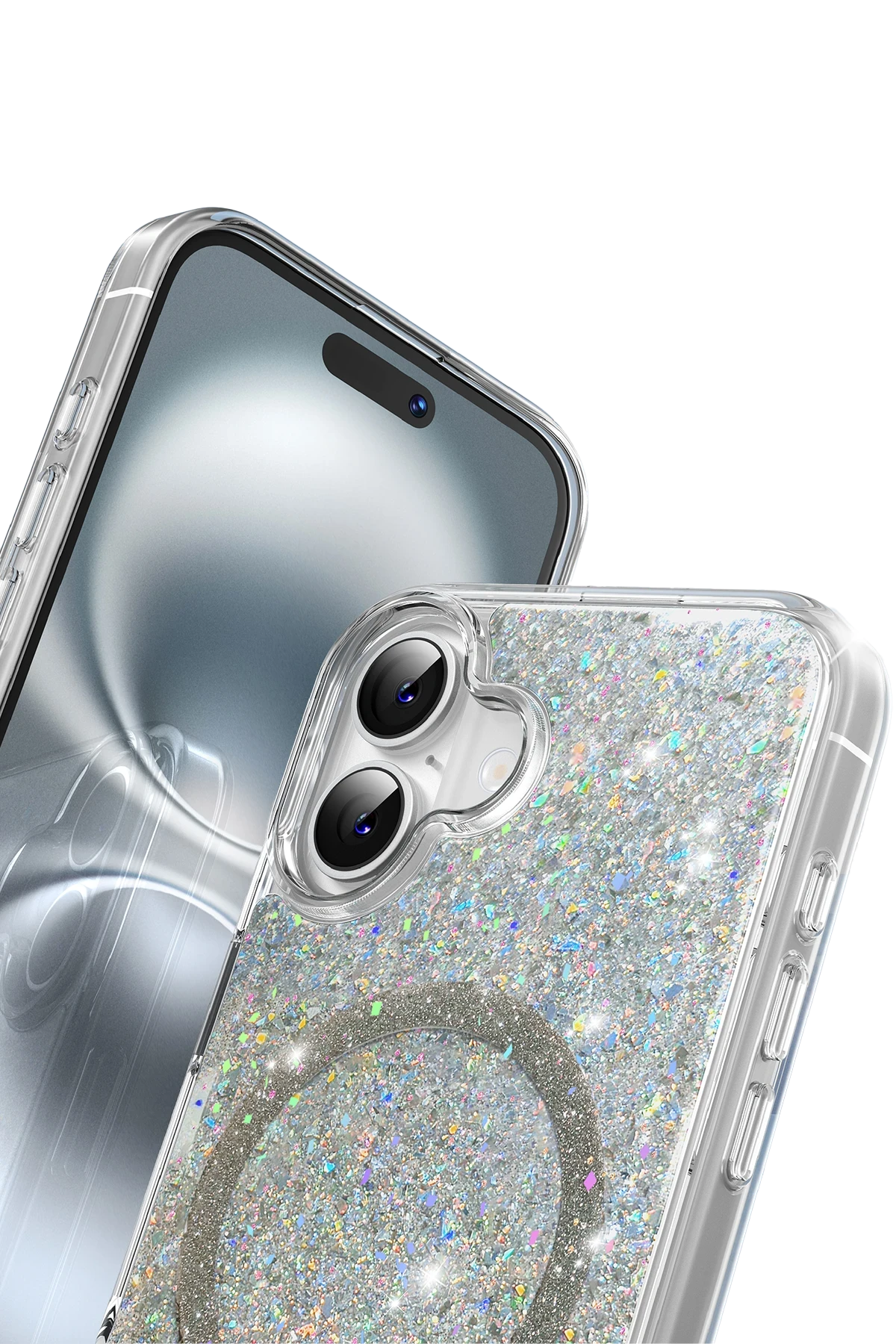 Keephone Apple iPhone 16 Plus Interstellar Glitter Magsafe Kılıf - Mavi