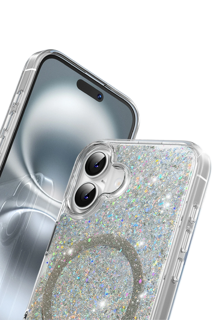 Keephone Apple iPhone 16 Plus Interstellar Glitter Magsafe Kılıf - Mavi