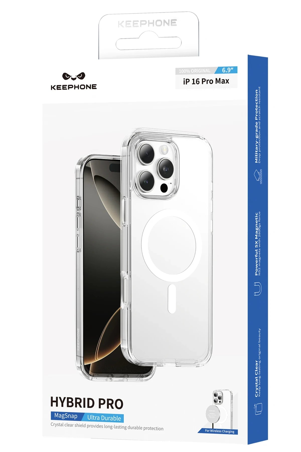 Keephone Apple iPhone 16 Pro Hybrid Pro Magsafe Kılıf - Şeffaf