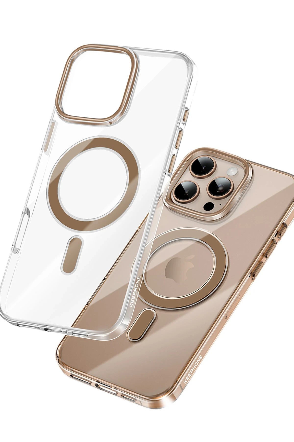 Keephone Apple iPhone 16 Pro Max Aurora Şeffaf Magsafe Kılıf - Siyah Titanyum
