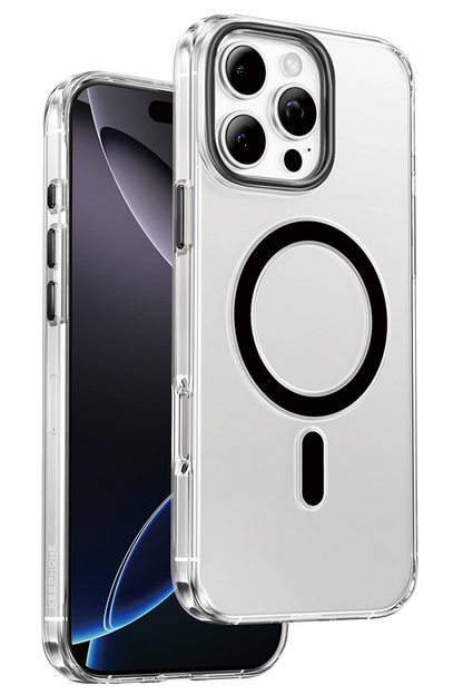 Keephone Apple iPhone 16 Pro Max Aurora Şeffaf Magsafe Kılıf - Siyah Titanyum