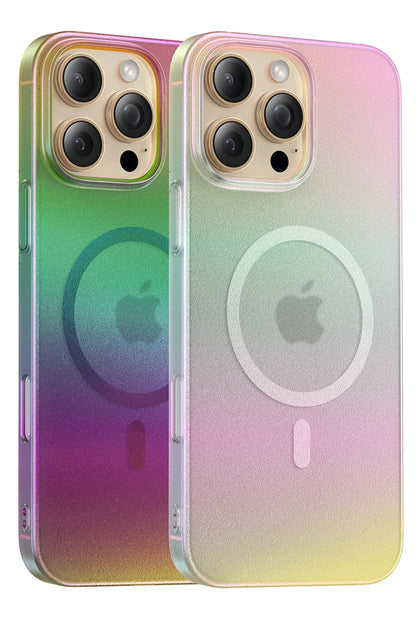 Keephone Apple iPhone 16 Pro Max Fantasia Gökkuşağı Magsafe Kılıf - Siyah