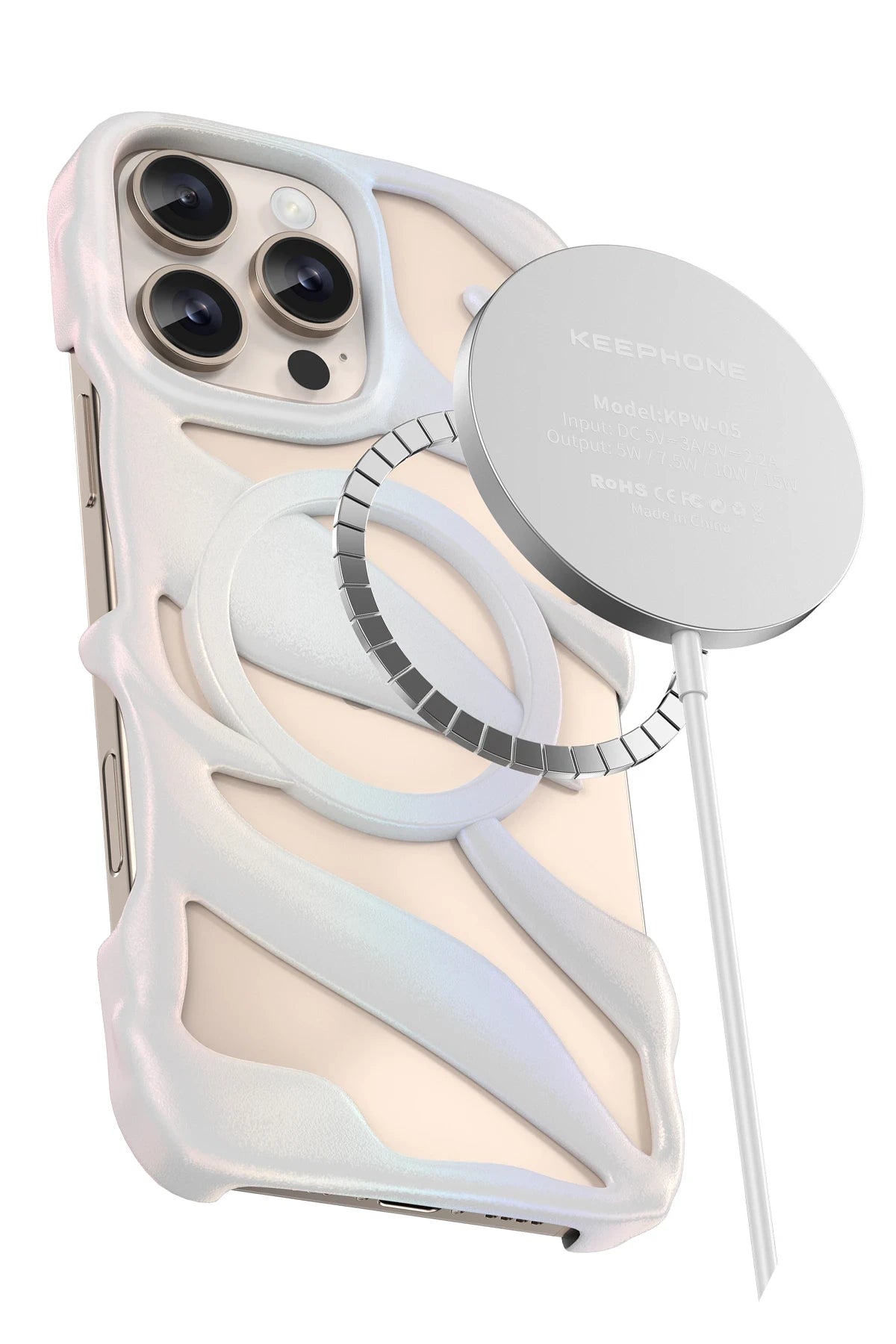 Keephone Apple iPhone 16 Pro Max Helios Magsafe Kılıf - Beyaz