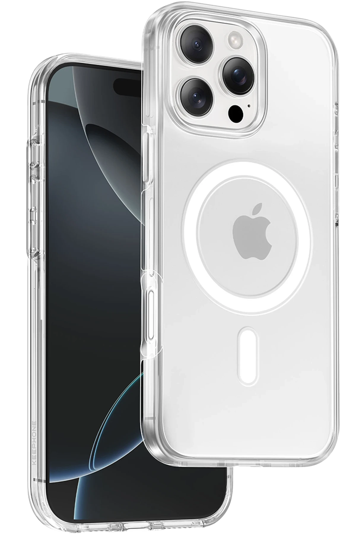 Keephone Apple iPhone 16 Pro Max Non Yellow Şeffaf Magsafe Kılıf - Şeffaf