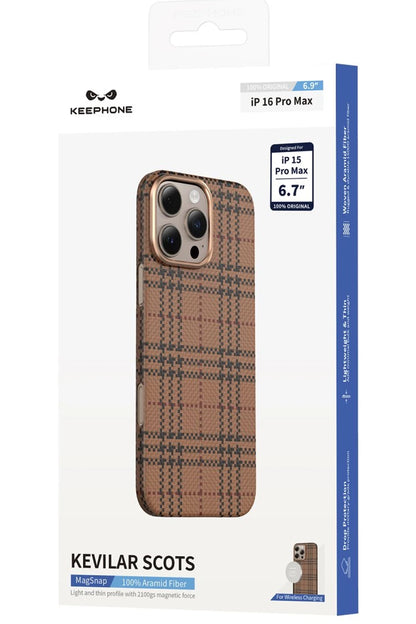 Keephone Apple iPhone 16 Pro Max Scots Kevlar Magsafe Kılıf - Çöl Titanyum