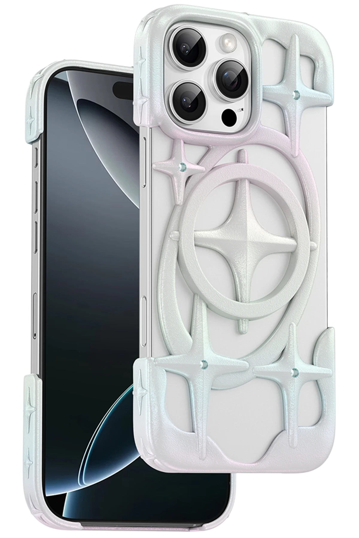 Keephone Apple iPhone 16 Pro Stella Magsafe Kılıf - Beyaz