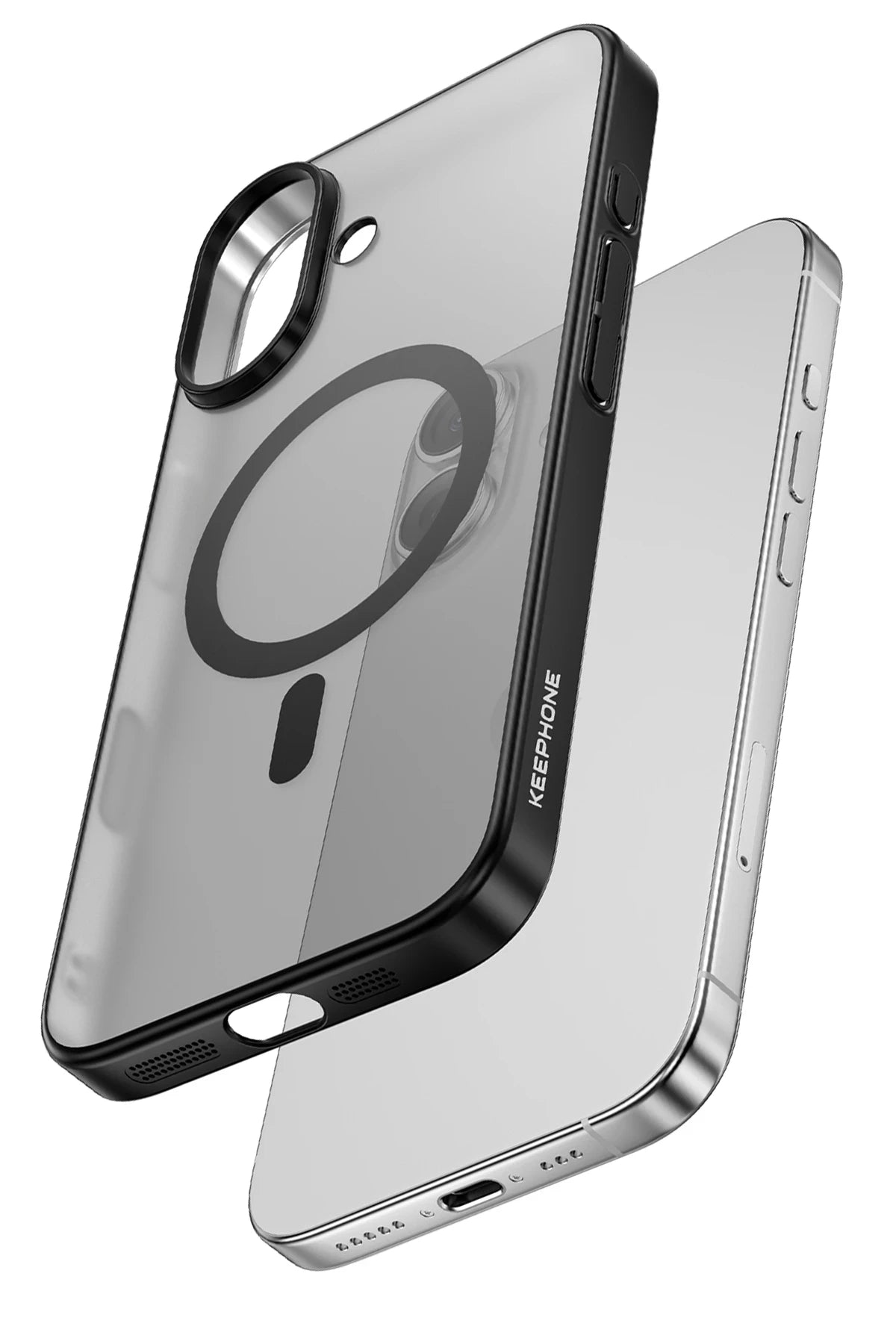 Keephone Apple iPhone 16 Skingrip Magsafe Kılıf - Siyah Titanyum