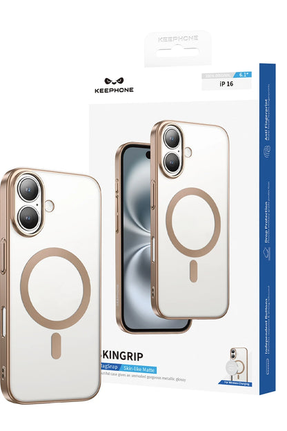 Keephone Apple iPhone 16 Skingrip Magsafe Kılıf - Siyah Titanyum