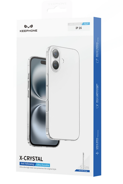 Keephone Apple iPhone 16 X-Crystal Slim Kılıf - Şeffaf
