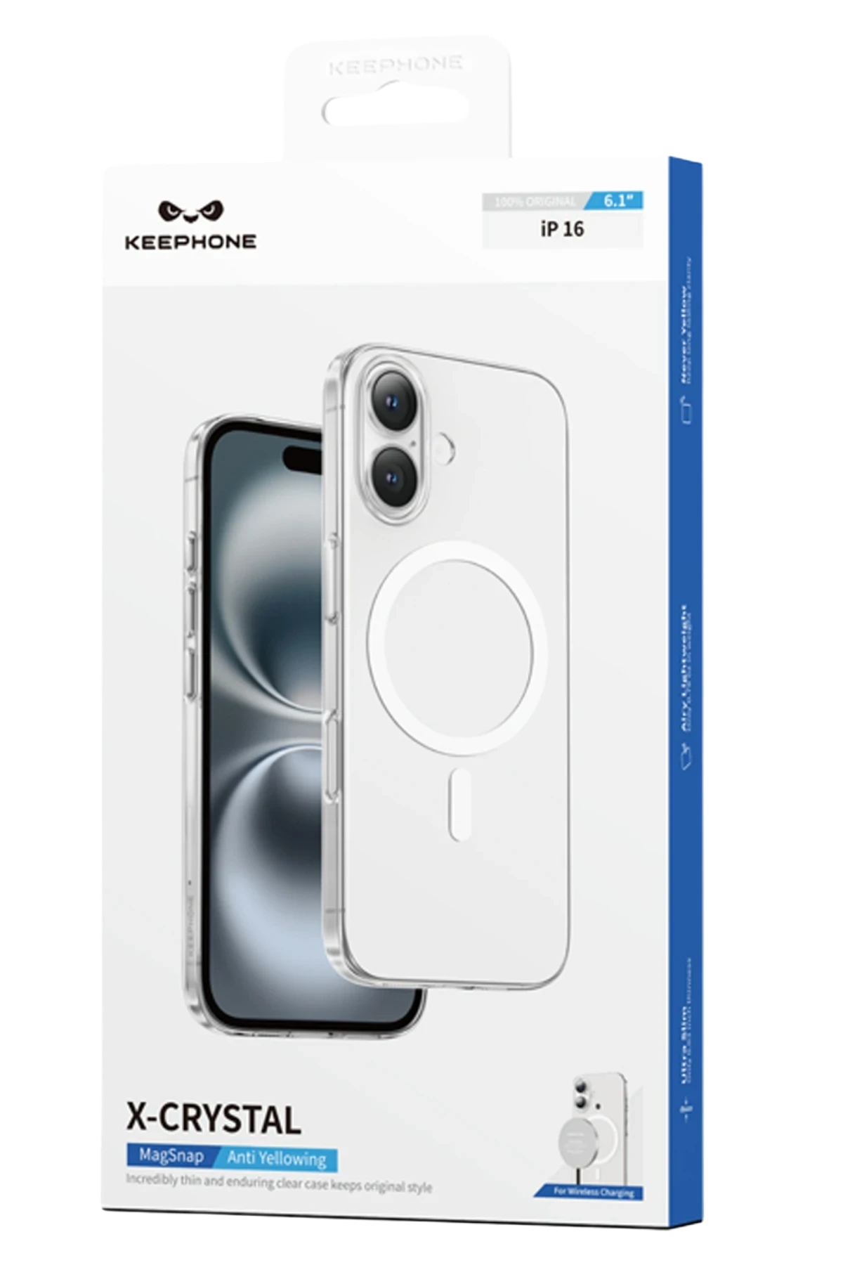 Keephone Apple iPhone 16 X-Crystal Slim Magsafe Kılıf - Şeffaf