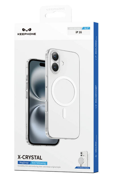 Keephone Apple iPhone 16 X-Crystal Slim Magsafe Kılıf - Şeffaf