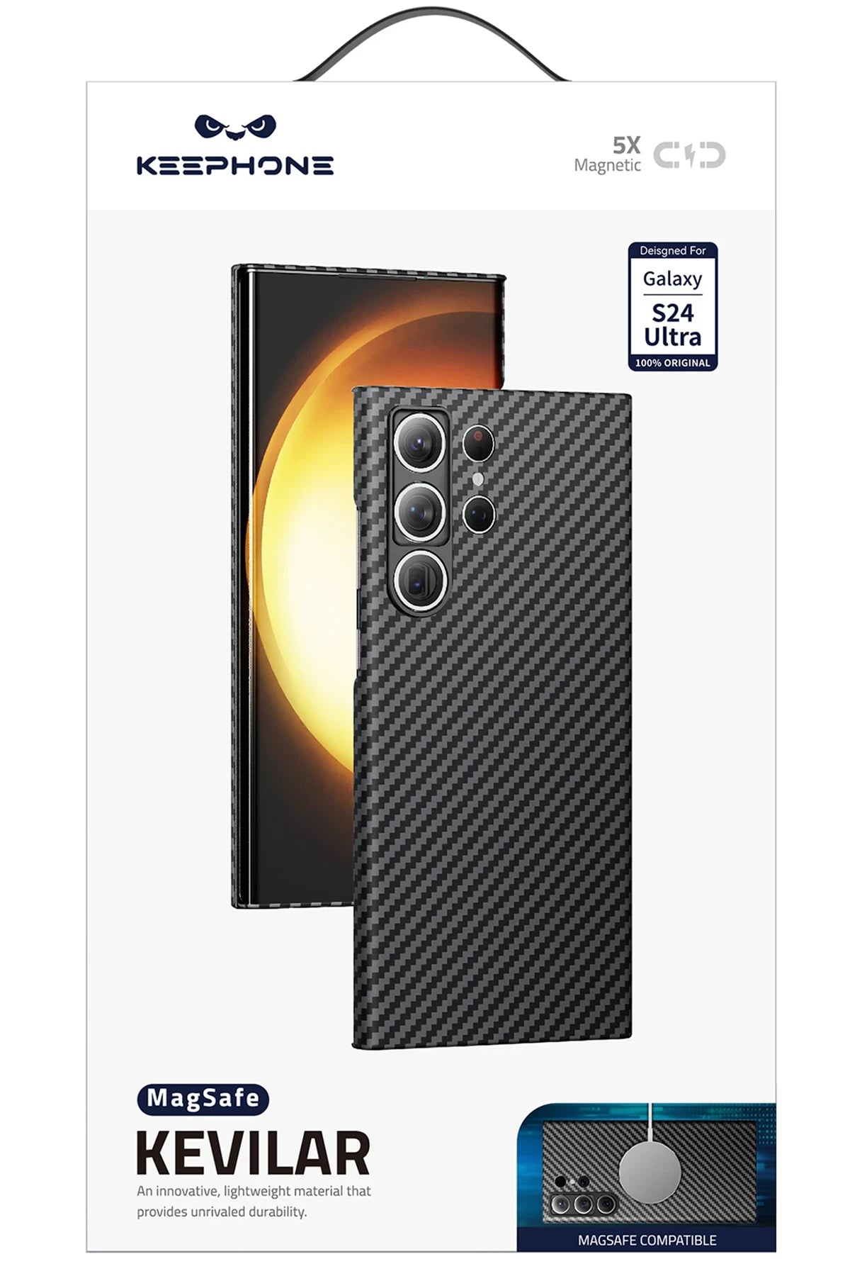 Keephone Samsung Galaxy S23 Ultra Kevlar Magsafe Kılıf - Siyah
