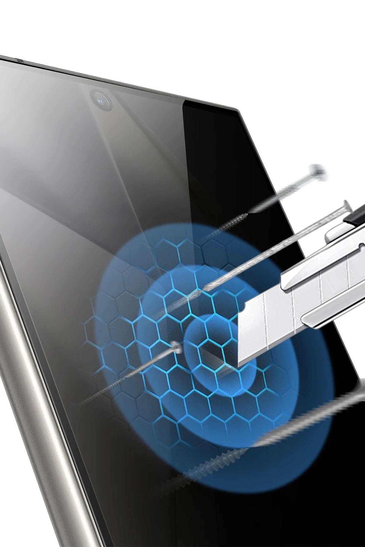 Keephone Samsung Galaxy S24 Ultra Ultra Privacy 2.5D Cam Ekran Koruyucu - Siyah