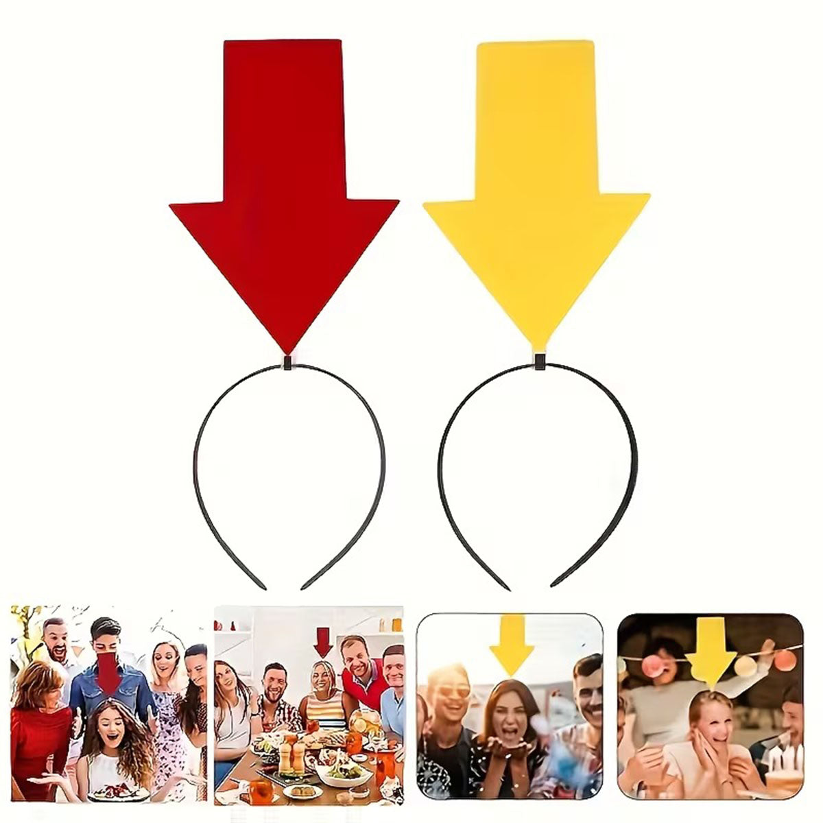 Kişiselleştirilebilir Ok İşaretli Mesaj Tacı (2’li Set Sarı-Kırmızı) (5643)