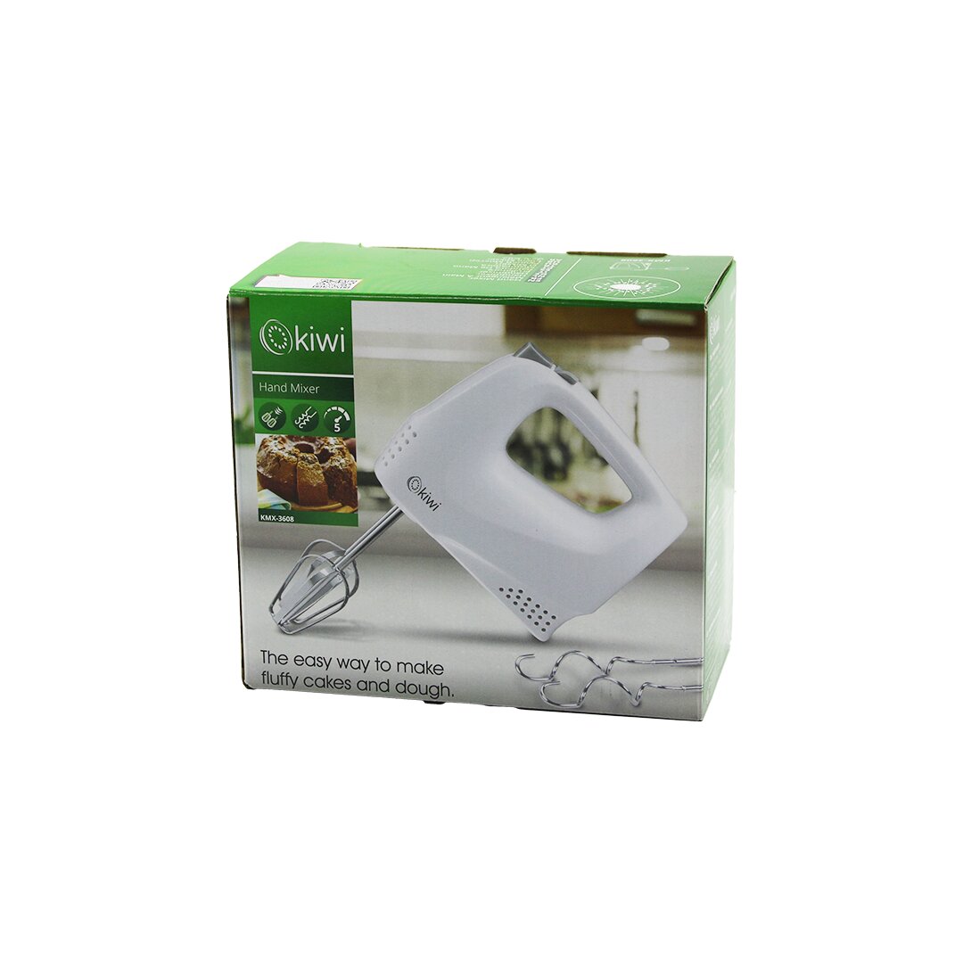 KİWİ KMX-3608 ELEKTRİKLİ EL MİKSERİ 2PCS METAL ÇIRPMA APARATI - 2PCS HAMUR KANCASI 5 KADEME HIZ ÇIRPICI ÇIKARTMA DÜĞMELİ (5643)