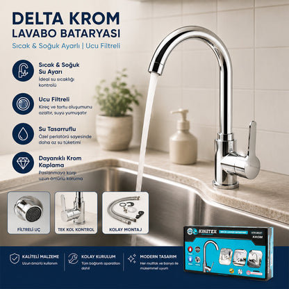 KROM DELTA LAVABO BATARYASI AÇ KAPA KTX-2639 (5643)