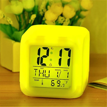 Led Dijital Renkli Masa Saati Alarm Termometre Tarih Masaüstü Saat (5643)