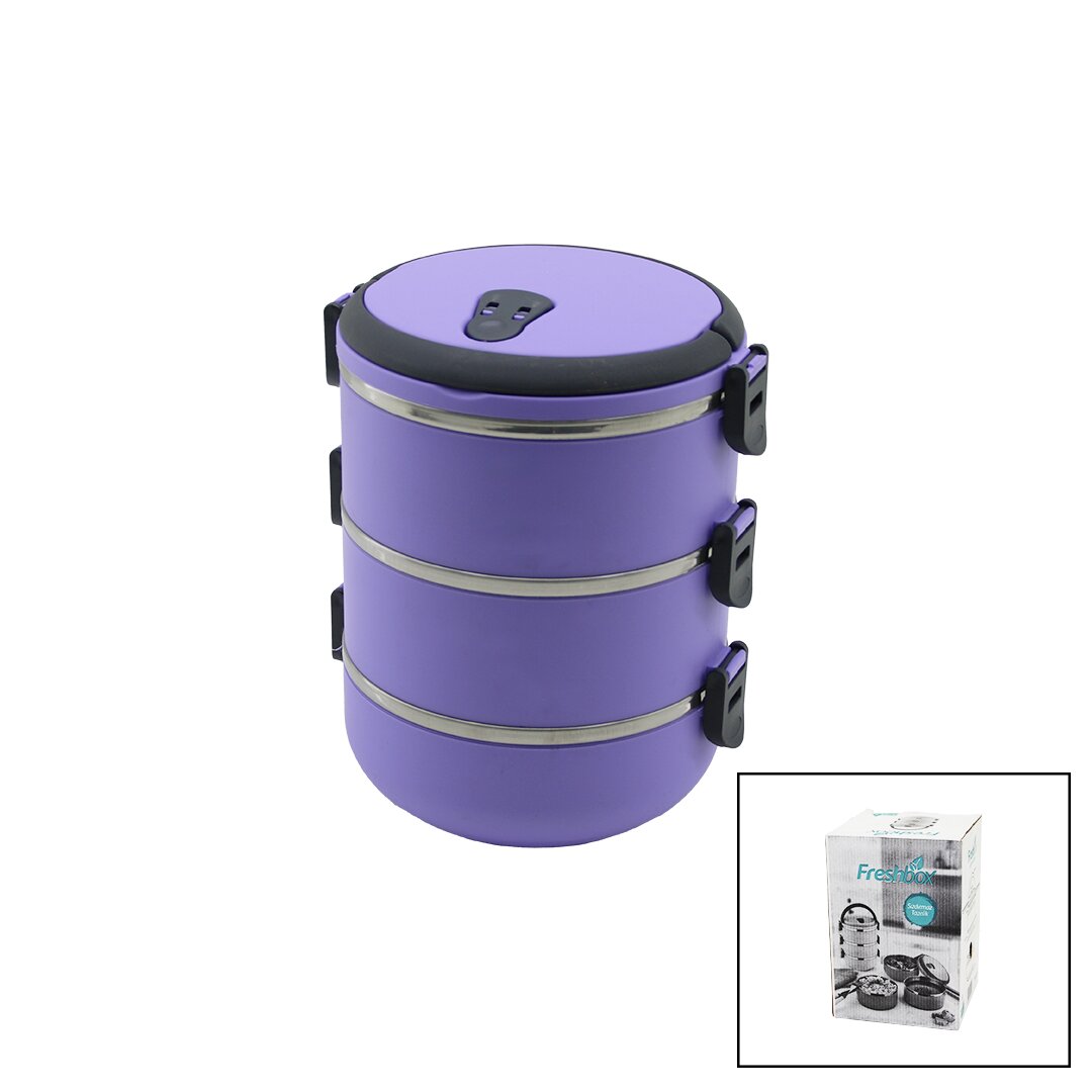 LİLA 3LÜ SEFER TASI SAKLAMA KABI 1.8LT (5643)