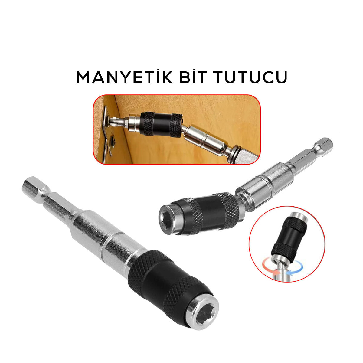 MAFSALLI MANYETİK BİTS TUTUCU 1/4 DÖNER BAŞLIK = 0-20° (5643)
