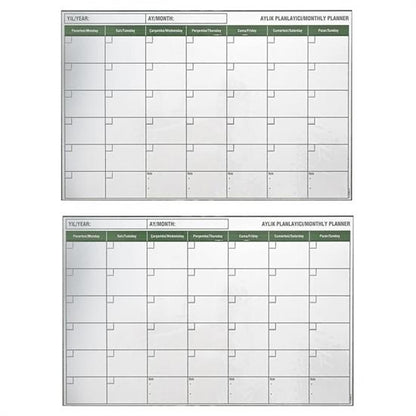 Manyetik Yapışkanlı Bir Aylık Program Planlayıcı Takvim 85x56 cm (5643)