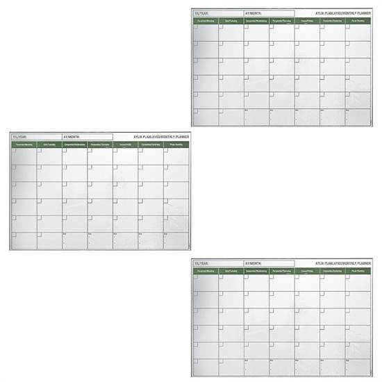 Manyetik Yapışkanlı Bir Aylık Program Planlayıcı Takvim 85x56 cm (5643)