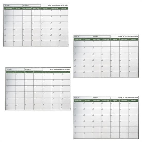 Manyetik Yapışkanlı Bir Aylık Program Planlayıcı Takvim 85x56 cm (5643)
