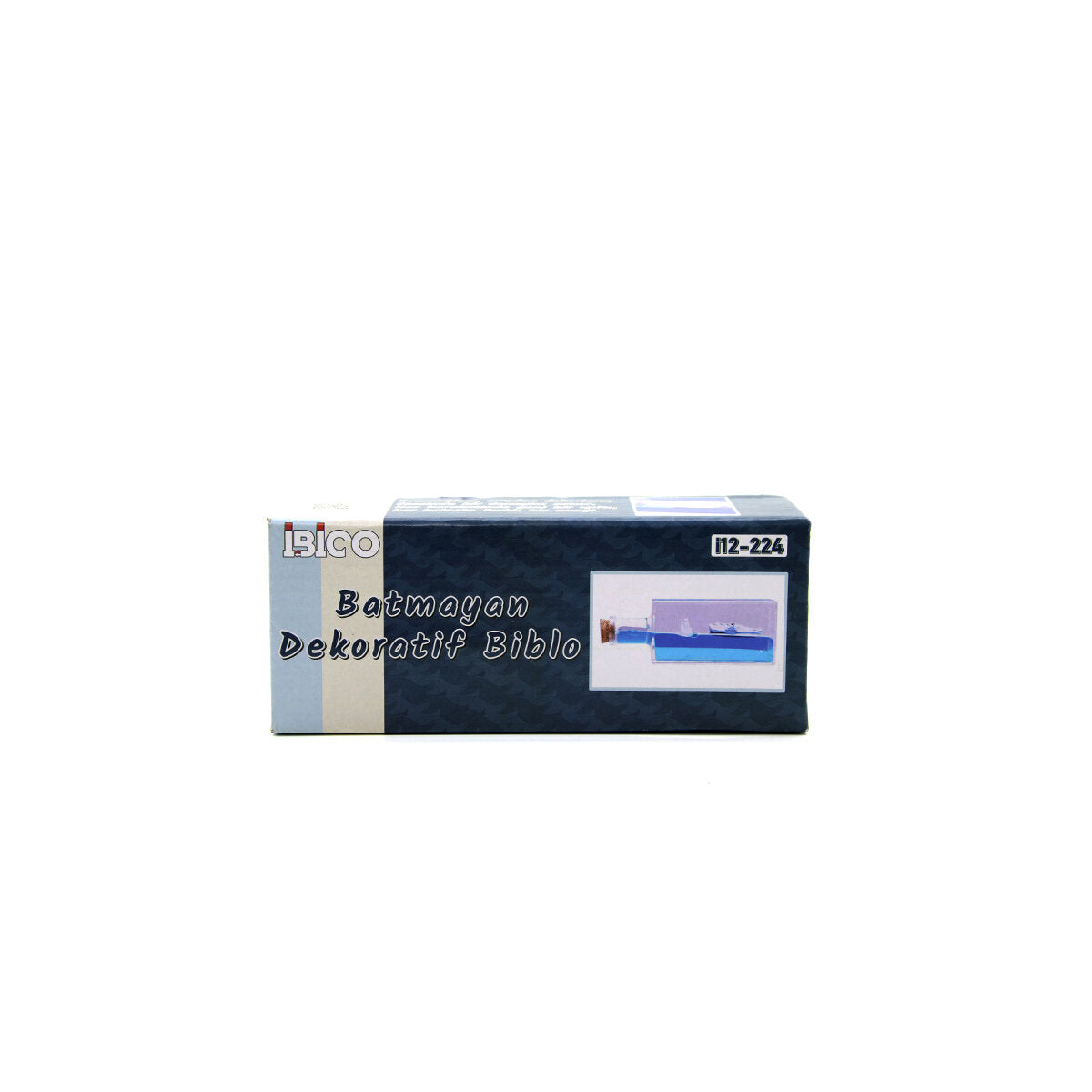 MAVİ SU GEMİ - ADA DİKDÖRTGEN MİKA ŞİŞE YÜZEN BATMAYAN DEKORATİF BİBLO AKVARYUM 4.2X6.4X17CM (5643)