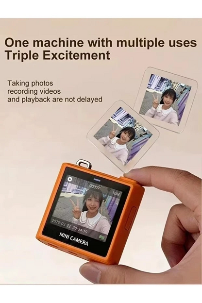 Mini Dijital Kamera 64mp 16x Digital Zoom Retro Vintage 1.4’’ekranlı Video Kamera Taşınabilir Tasarım Turuncu