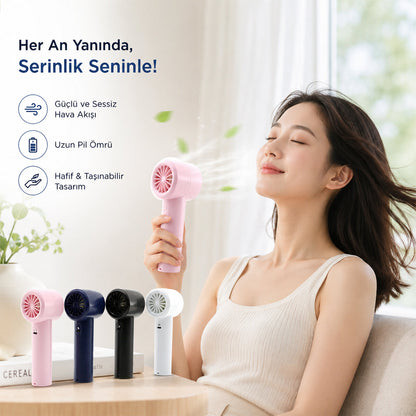 MİNİ EL FANI RENKİ AYARLANABİLİR HIZ AYARI DİJİTAL GÖSTERGE FAN - VANTİLATÖR 5W WX-638 HERHANGİ BİR RENK GÖNDERİLİR (5643)