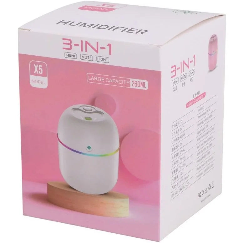 Mini Hava Nemlendirici 3in1 H2O Humidifier220ml (5643)