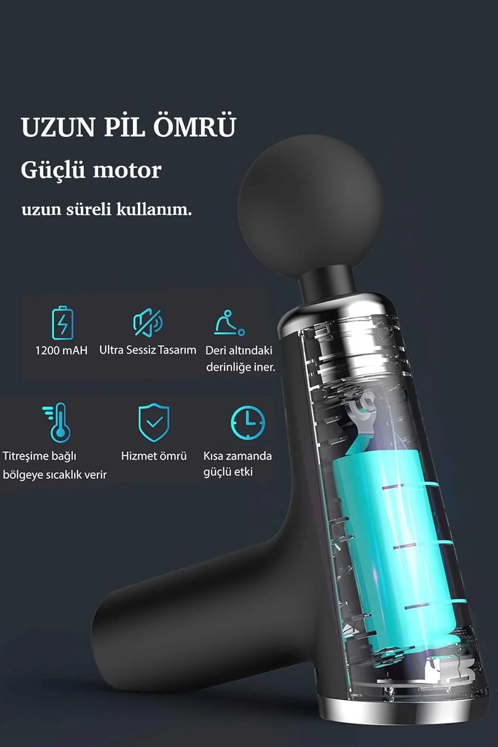 Mini Profesyonel Şarjlı Masaj Aleti 4 Başlıklı KH-800 (5643)