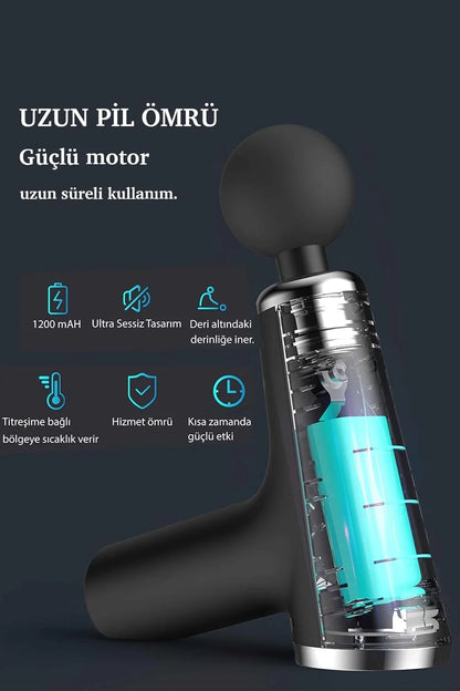 Mini Profesyonel Şarjlı Masaj Aleti 4 Başlıklı KH-800 (5643)