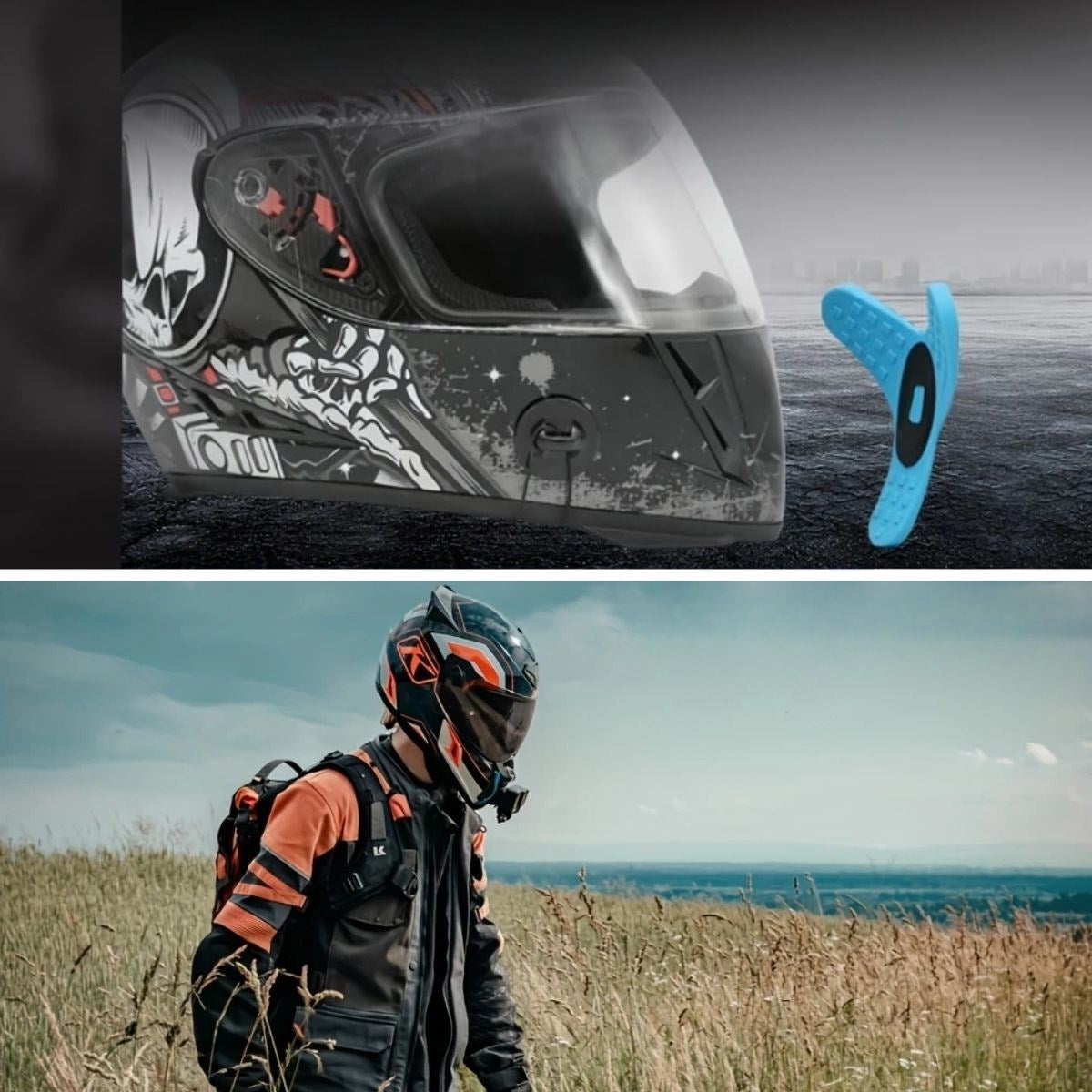 Motorsiklet Kask Önü Takılan Telefon Tutucu Aksiyon Kamerası Takılabilen Aparat- KASK DEĞİLDİR - SADECE APARAT GÖNDERİLİR (5643)