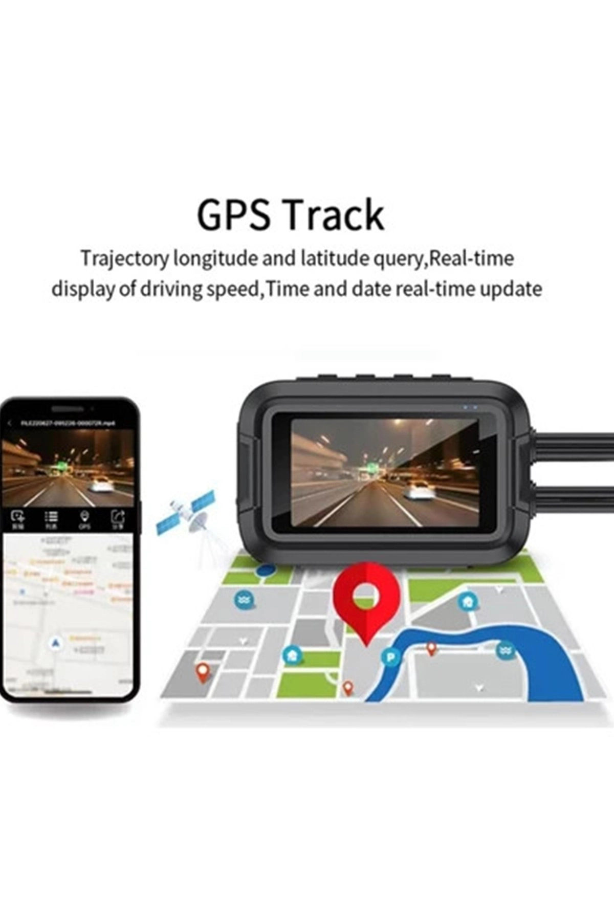 Motosiklet Kamerası Full Hd 1080p,150° Geniş Açı 3.0 Ekran Çift Ön–arka Kamera Wifi Destekli Gprs Özellikli