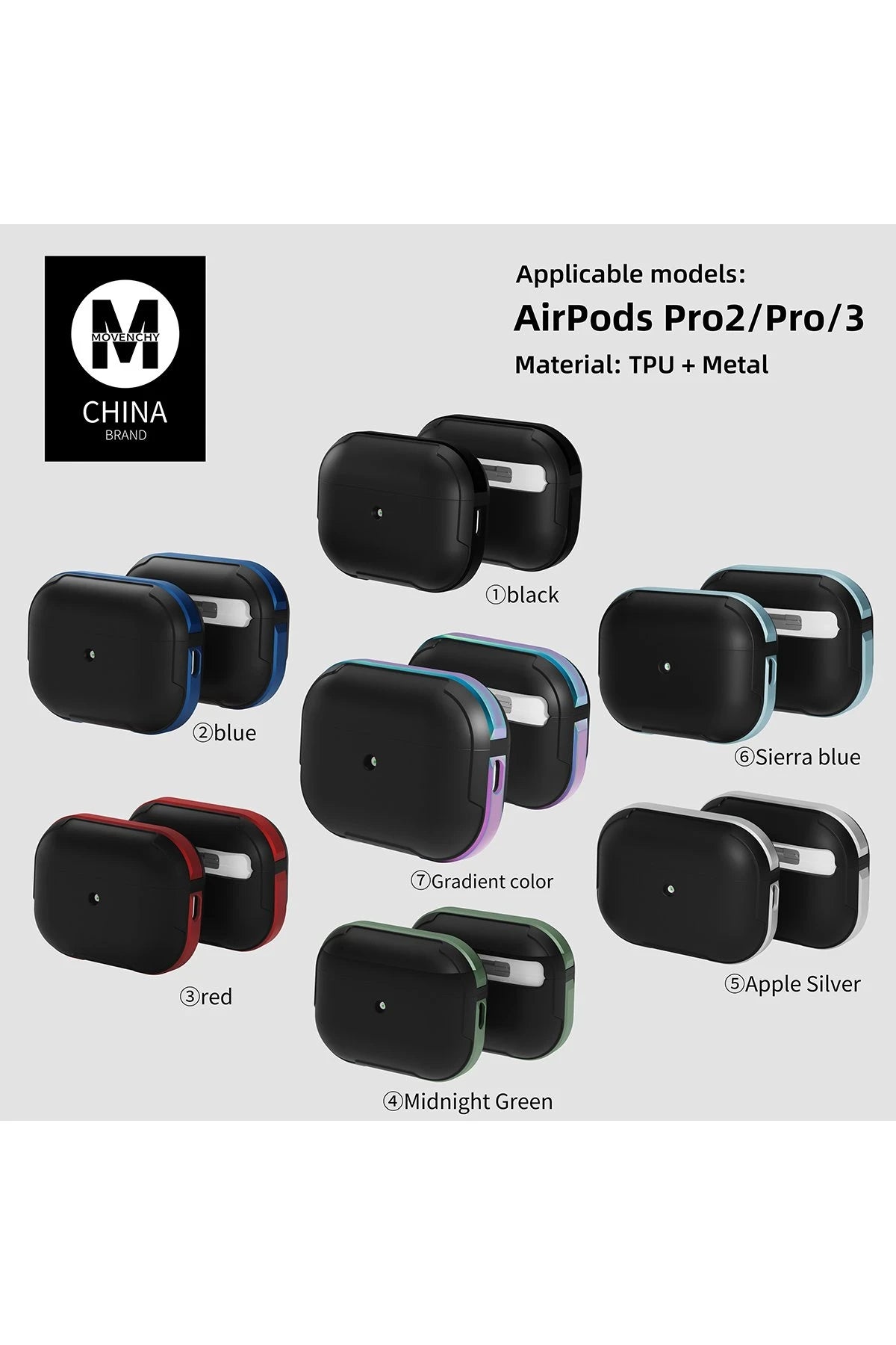 Movenchy Apple Airpods 3 (3.nesil) MO-A8 Armor Kılıf - Siyah