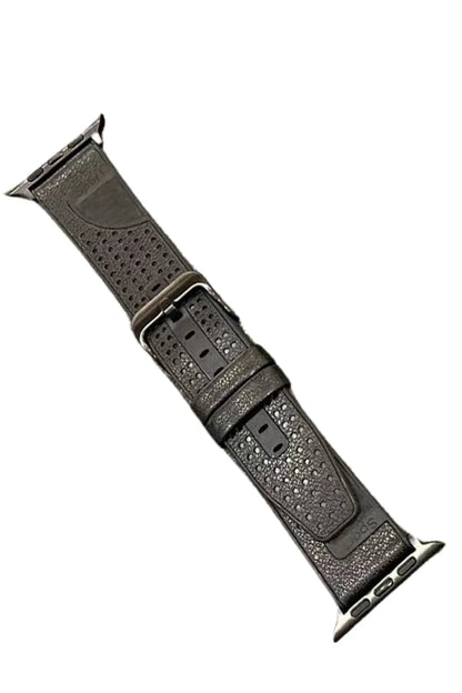 Movenchy Apple Watch 45mm Buff Deri Kordon - Siyah