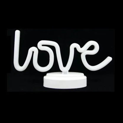 Neon Işıklı Love Yazılı Masa Gece Lambası