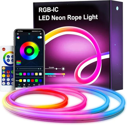Neon LED Esnek Aydınlatma - RGB MAGIC SMART - 5 Metre Paket IP67 - Uzaktan Kumanda + Uygulama (5643)