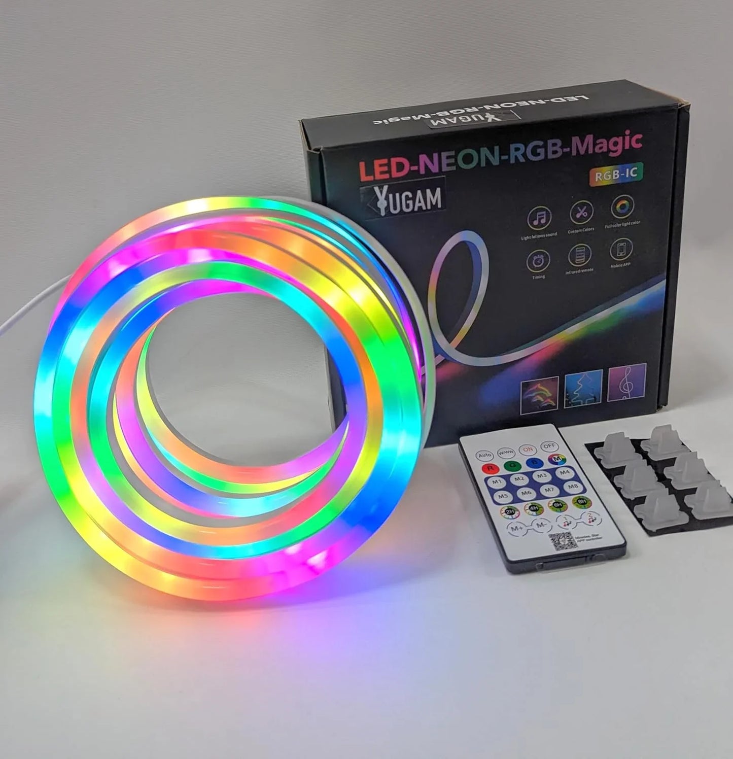 Neon LED Esnek Aydınlatma - RGB MAGIC SMART - 5 Metre Paket IP67 - Uzaktan Kumanda + Uygulama (5643)