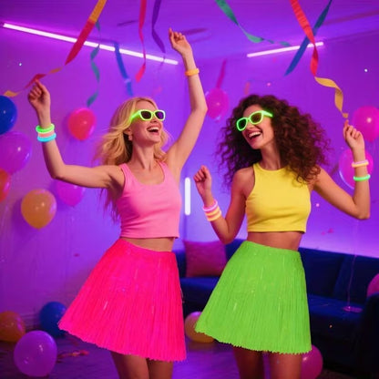Neon Pembe Hawaii Parti Eteği 40 cm (5643)