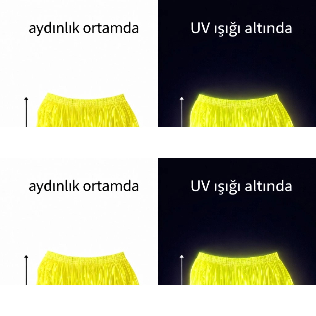 Neon Sarı Hawaii Parti Eteği 40 Cm