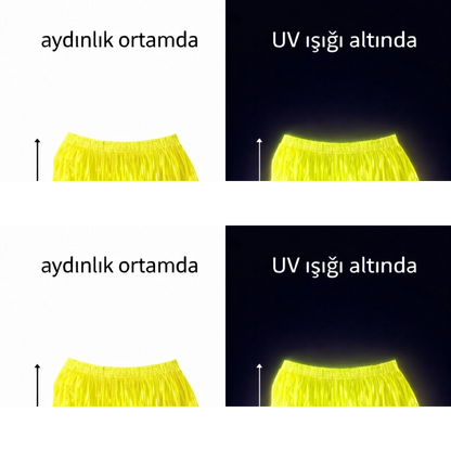 Neon Sarı Hawaii Parti Eteği 40 Cm