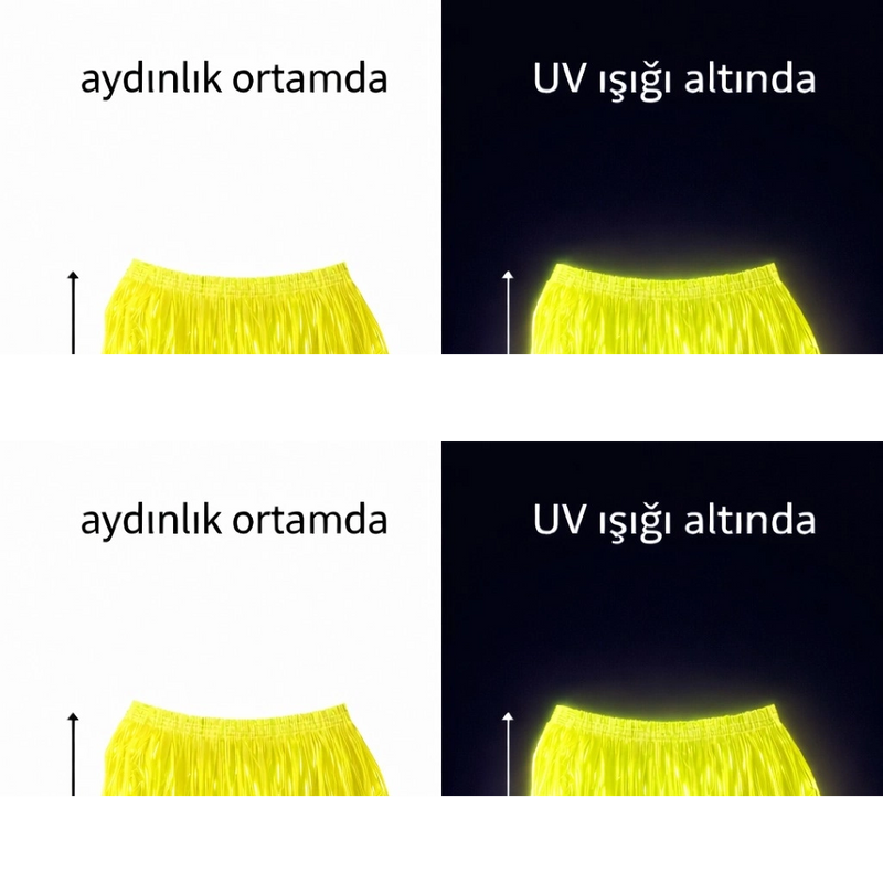 Neon Sarı Hawaii Parti Eteği 40 Cm