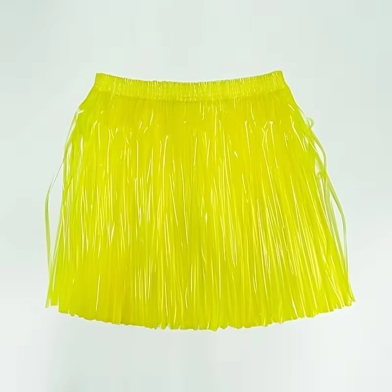 Neon Sarı Hawaii Parti Eteği 40 Cm