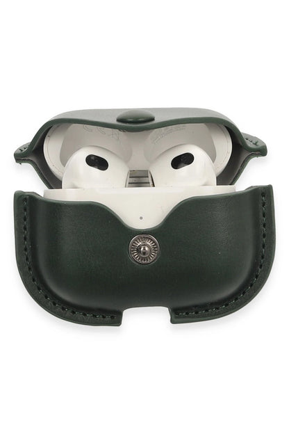 Newface Apple Airpods 3 (3.nesil) Çanta Deri Kılıf - Haki Yeşil