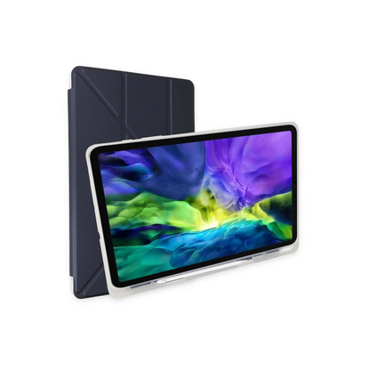 Newface Apple İpad 10.2 (8.nesil) Kılıf Kalemlikli Mars Tablet Kılıfı - Lacivert