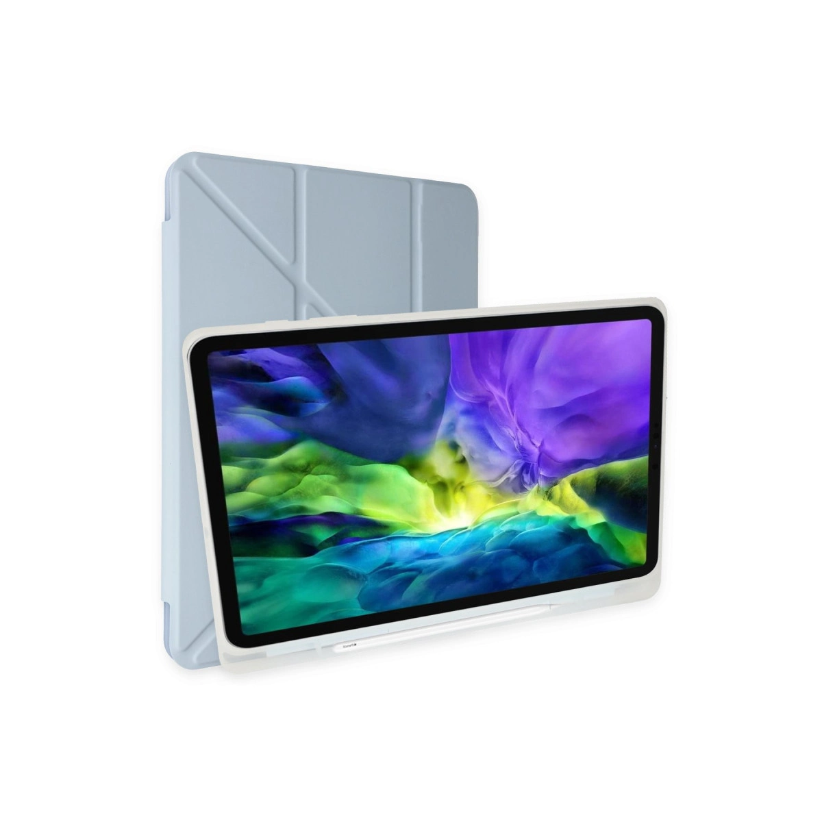 Newface Apple İpad 10.2 (8.nesil) Kılıf Kalemlikli Mars Tablet Kılıfı - Mavi