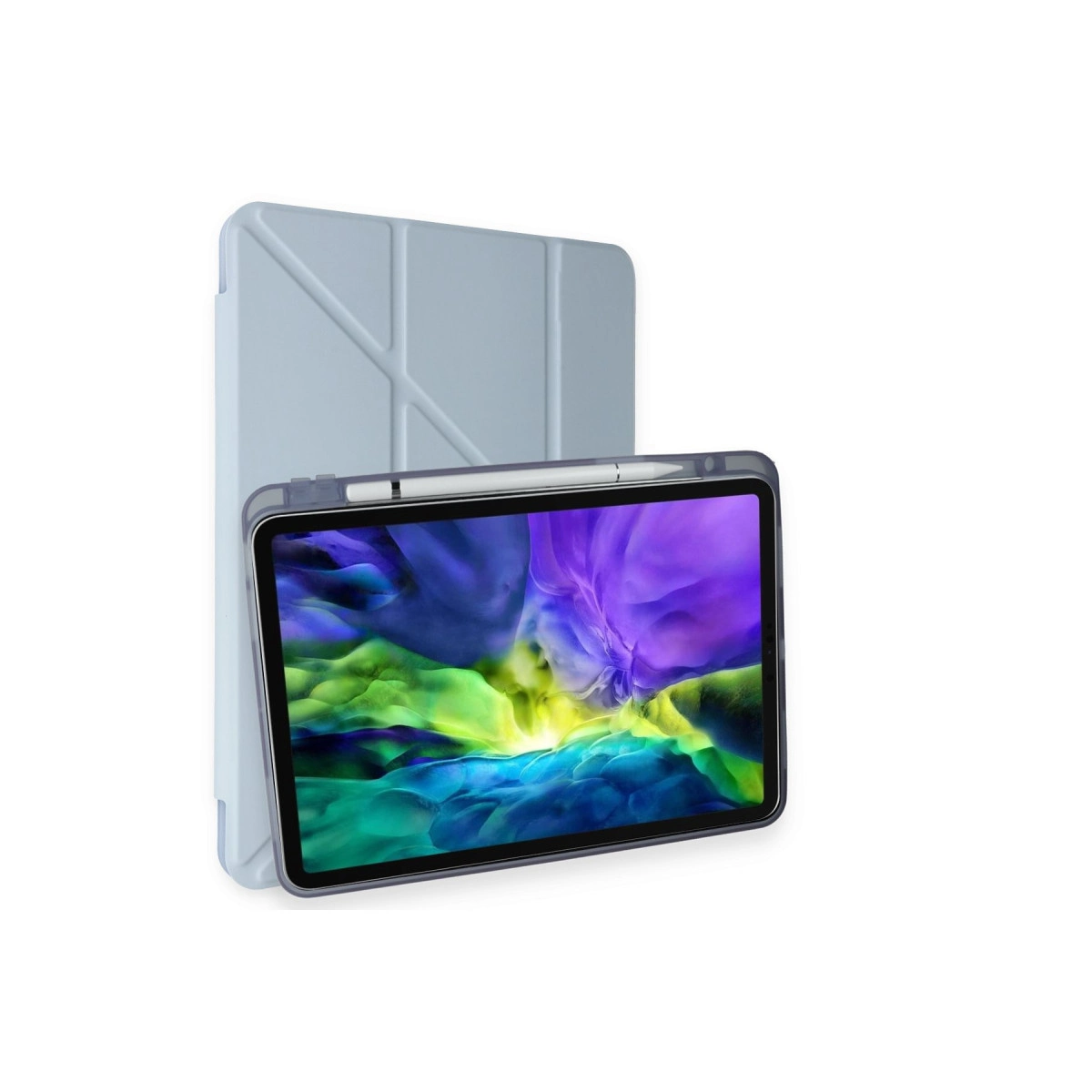 Newface Apple İpad Air 4 10.9 Kılıf Kalemlikli Mars Tablet Kılıfı - Mavi