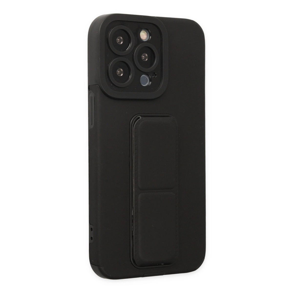 Newface Apple İphone 13 Pro Kılıf Mega Standlı Silikon - Siyah