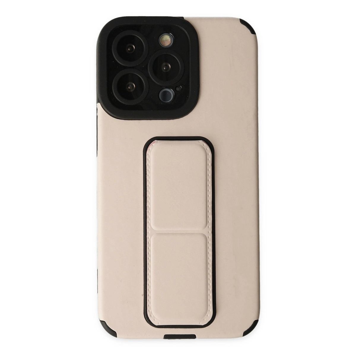 Newface Apple İphone 13 Pro Max Kılıf Mega Standlı Silikon - Gold